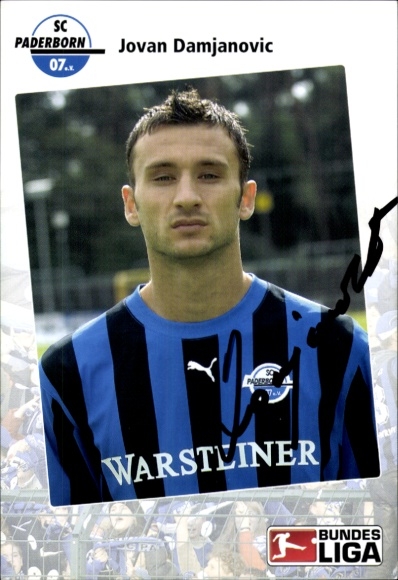 Autograph card footballer Jovan Damjanovic, SC Paderborn 07, autograph