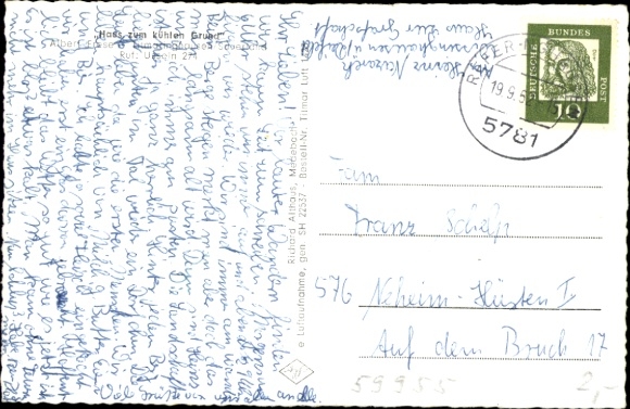 Postcard Titmaringhausen Medebach in Sauerland, House to the Cool Ground, Panorama
