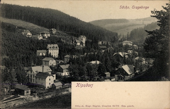 Ak Kipsdorf Altenberg im Erzgebirge,  Sächsisches Erzgebirge, Häuseransicht, Waldgebiet