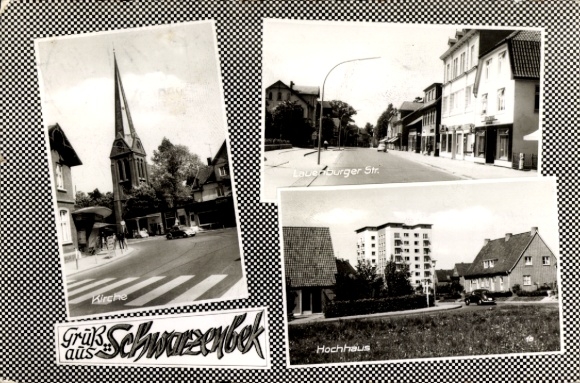 Ak Schwarzenbek in Lauenburg, Kerk, Laveburger Str., Hoogbouw