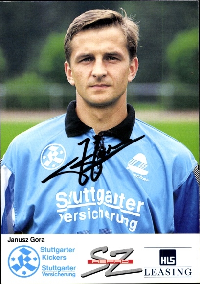 Autograph card footballer Janusz Gora, SV Stuttgarter Kickers, autograph