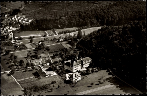 Postcard Langensteinbach Karlsbad in Baden, aerial photograph