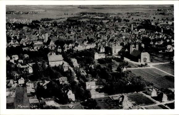 Postcard Memmingen in Swabia, aerial photograph