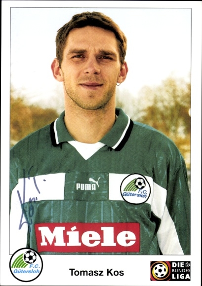 Autogrammkarte Fußballer Tomasz Kos, FC Gütersloh, Autogramm