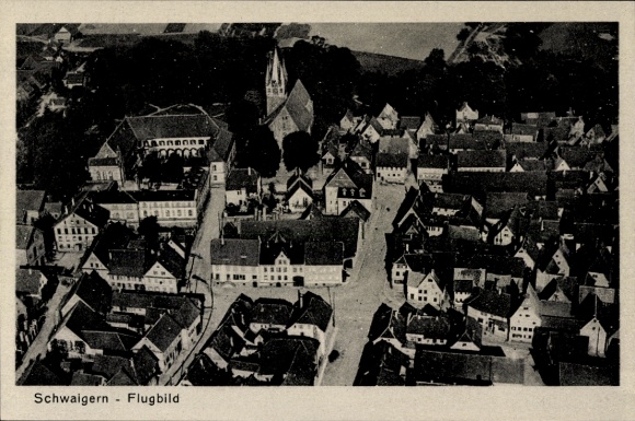 Postcard Schwaigern in Württemberg, aerial photograph