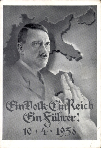 Künstler Ak Ein Volk, ein Reich, ein Führer, 10.04.1938, Abstimmung Großdeutschland, Adolf Hitler
