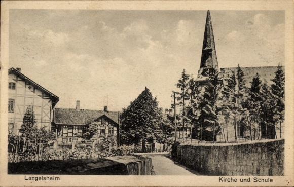 Ak Langelsheim Harz, Kirche, Schule