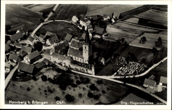 Ak Hannberg Heßdorf in Mittelfranken, Fliegeraufnahme