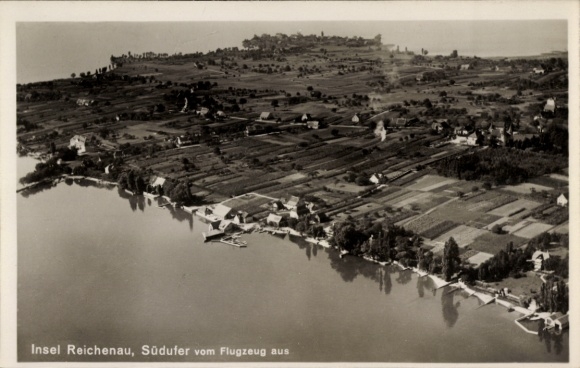 Ak Insel Reichenau Bodensee, Luftaufnahme