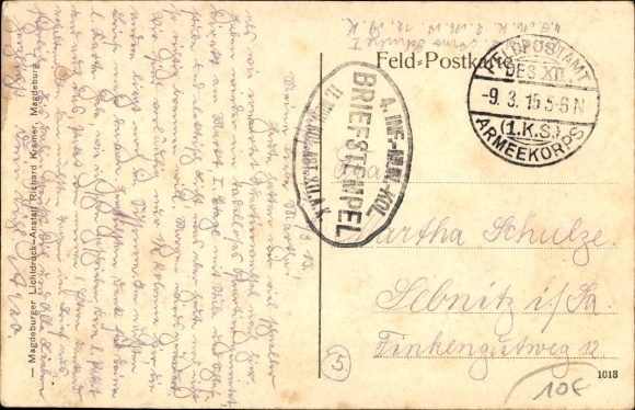 Postcard Outre Saint Erme Outre and Ramecourt Aisne, Bahnhof, Eisenbahn Bau Kompagnie No. 17