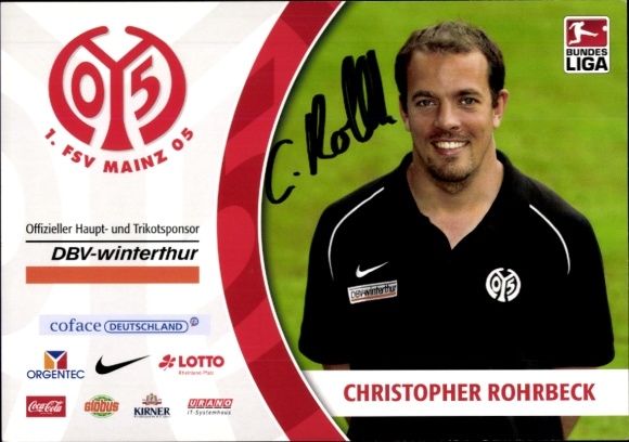 Autograph card physiotherapist and osteopath, 1. FSV Mainz 05