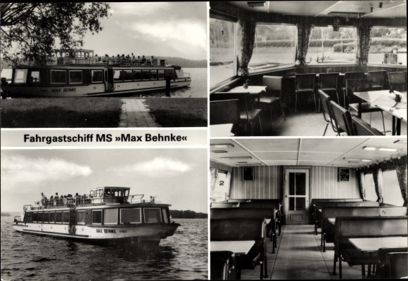 Postcard Bad Saarow Pieskow district or Spree, passenger ship MS Max Behnke, Walter Kranewitz