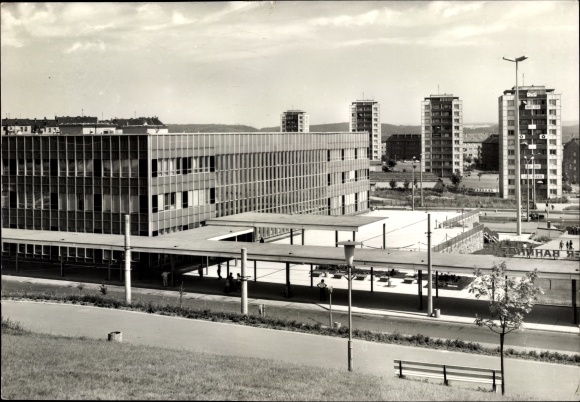 Postcard Plauen im Vogtland, Oberer Bahnhof, skyscrapers