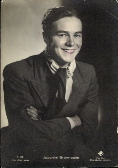 Postcard actor Joachim Brennecke, portrait, suit, Ufa Film