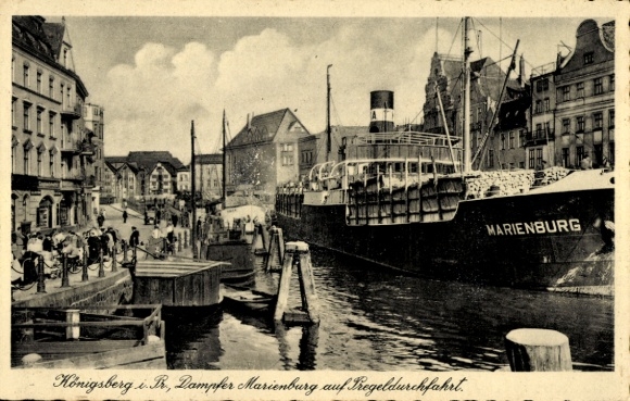 Ak Kaliningrad Königsberg Ostpreußen, Dampfer Marienburg
