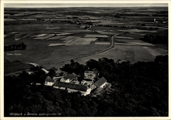 Ak Ludwigsruhe Langenburg in Württemberg, Landschaftsaufnahme, Wildpark, Domäne Ludwigsruhe