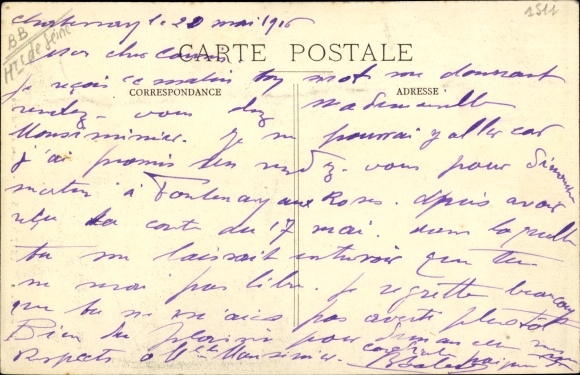 Postcard Chatenay Hauts-de-Seine, Bust of Voltaire