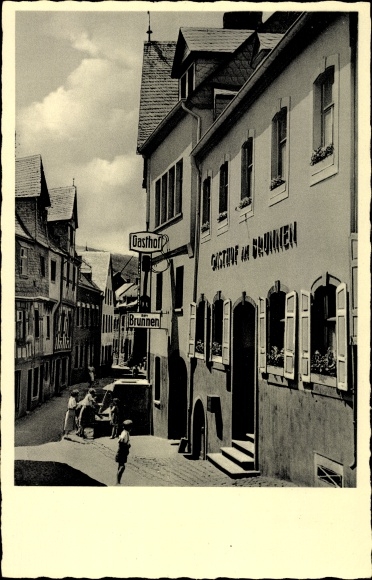 Postcard Klotten Rhineland Palatinate, Gasthof Am Brunnen, owner Josef Urban Fett