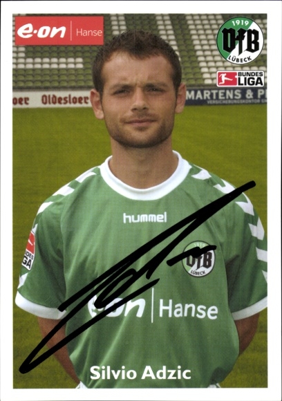 Autograph card footballer Silvio Adzic, VFB Lübeck, autograph