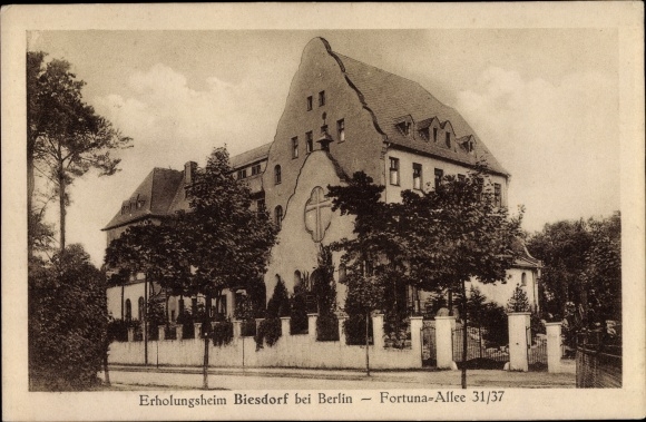 Postcard Marzahn Hellersdorf Biesdorf, Biesdorf convalescent home, Fortunaallee 31 - 37