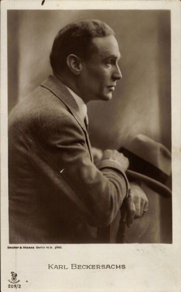 Foto Ak Schauspieler Karl Beckersachs, Seitenportrait