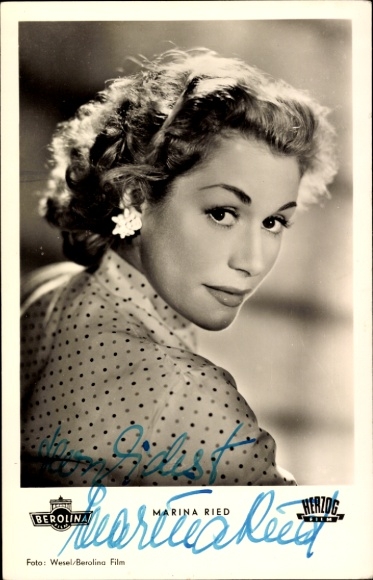 Ak Schauspielerin Marina Ried, Portrait, Autogramm