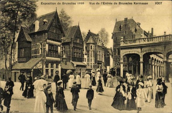 Set von 83 Ansichtskarten, Brüssel Weltausstellung 1910