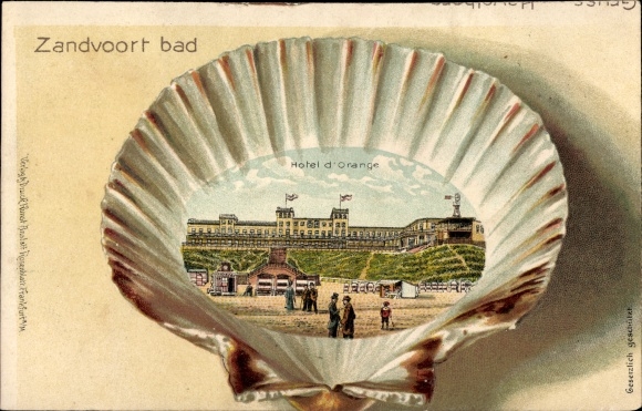 Muschel Litho Zandvoort aan Zee Nordholland Niederlande, Hotel d'Orange