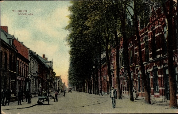 Ak Tilburg Noord-Brabant Nederland, Spoorlaan
