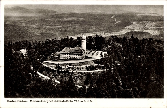 Postcard Baden Baden am Schwarzwald, Merkur Berghotel Restaurant