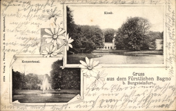 Ak Burgsteinfurt Steinfurt im Münsterland, Fürstl. Bagno, Konzertsaal, Kiosk