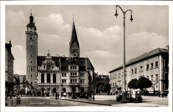 KP Ingolstadt an der Donau Górna Bawaria, Plac Adolfa Hitlera, kompleks budynków, architektura, ulica