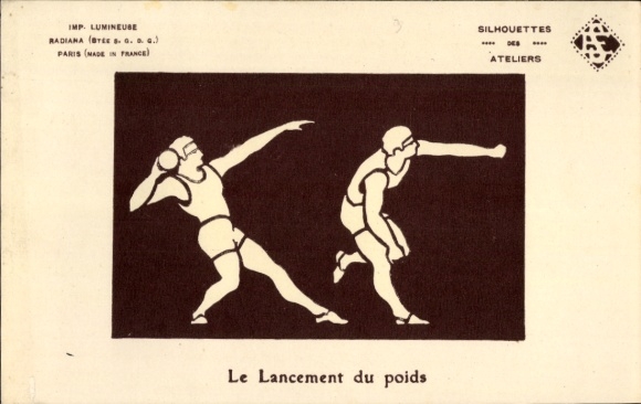 Hold against the light Postcard The Shot Put, shot putter