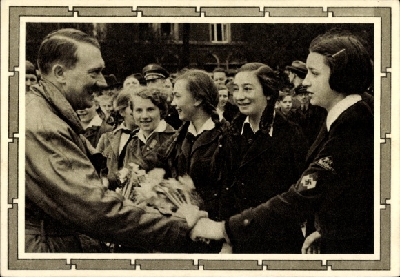 Postal stationery Postcard Führer and Reich Chancellor Adolf Hitler, well-wishers, BDM