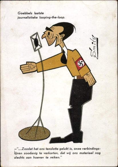 Künstler Ak Smits, Goebbels laatste journalistieke looping-the-loop, Karikatur