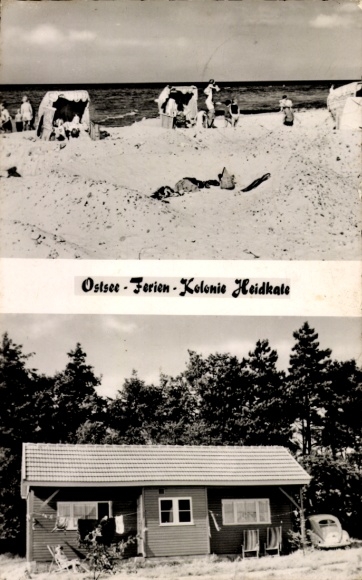 Postcard Heidkate Wisch in Schleswig-Holstein, Baltic Sea holiday colony, beach, holiday home