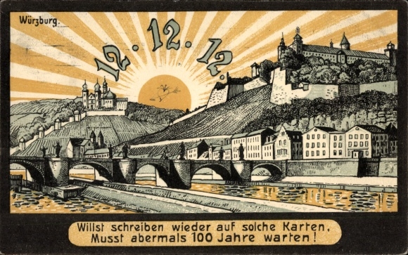 Postcard Würzburg am Main Unterfranken, Date 12.12.12., Want to write again on such cards