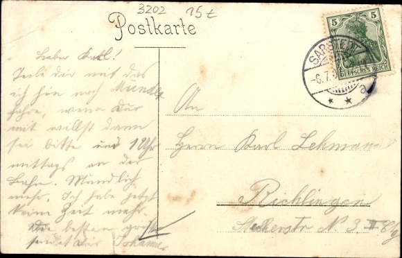 Postcard Gödringen Sarstedt Lower Saxony, church, war memorial, Gasthaus Busch, school