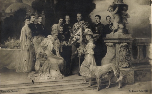 Artist Postcard Keller, Ferdinand, German Imperial House under Kaiser Wilhelm II, Greyhound