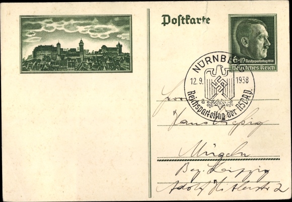 Ganzsachen Ak Nürnberg, Stadt der Reichsparteitage, Stadtansicht