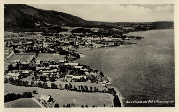 Postcard Bad Wiessee in Upper Bavaria, aerial photograph