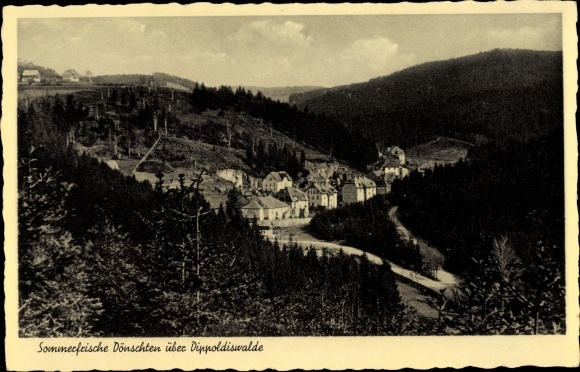 Postcard Dönschten Dippoldiswalde Eastern Ore Mountains, place with surroundings