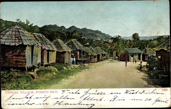 Postcard Puerto Rico, Typical Village, Village View, Cabins