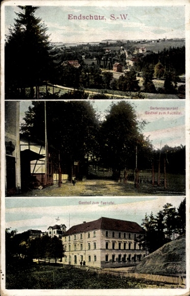 Ak Endschütz in Thüringen, panorama, Gasthof zum Fuchstal