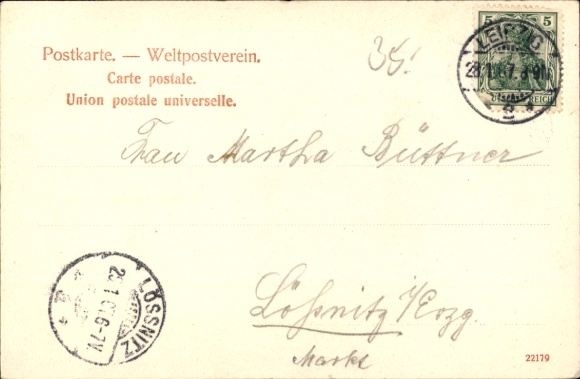 Postcard Leipzig in Saxony, teacher training college for boys' handicrafts, workbench work, modelling, cardboard work