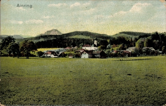 Postcard Ainring in Upper Bavaria, general view