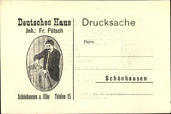 Postcard Schönhausen Elbe, Gasthof Deutsches Haus, Fr. Pütsch