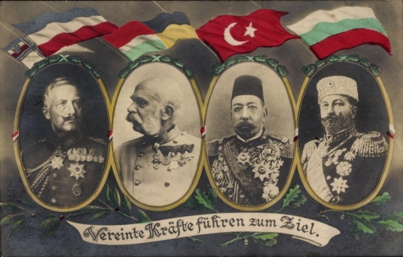 PCs of Emperor Wilhelm II, Emperor Franz Joseph I, Sultan Mehmed V, Ferdinand I of Bulgaria, World War I