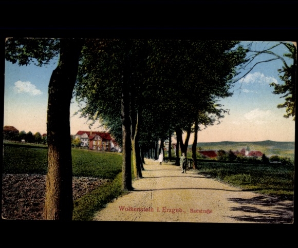 Ak Wolkenstein im Erzgebirge, Badstraße