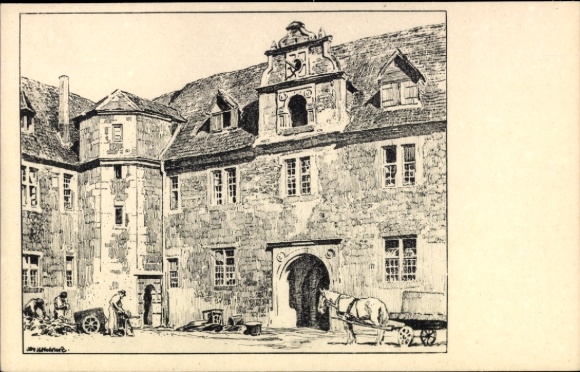 Kunstenaar Ak Otto Ubbelohde, Cassel Kassel in Hessen, In de Marstall